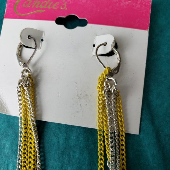 3/10$ Candie's yellow chain statement earrings - Picture 2 of 3